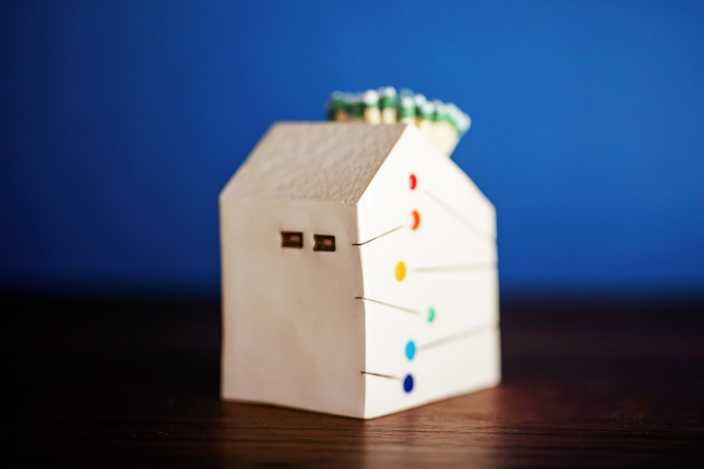 Ceramic Cloud Match Striker with Honey Bee and Rainbow Raindrops