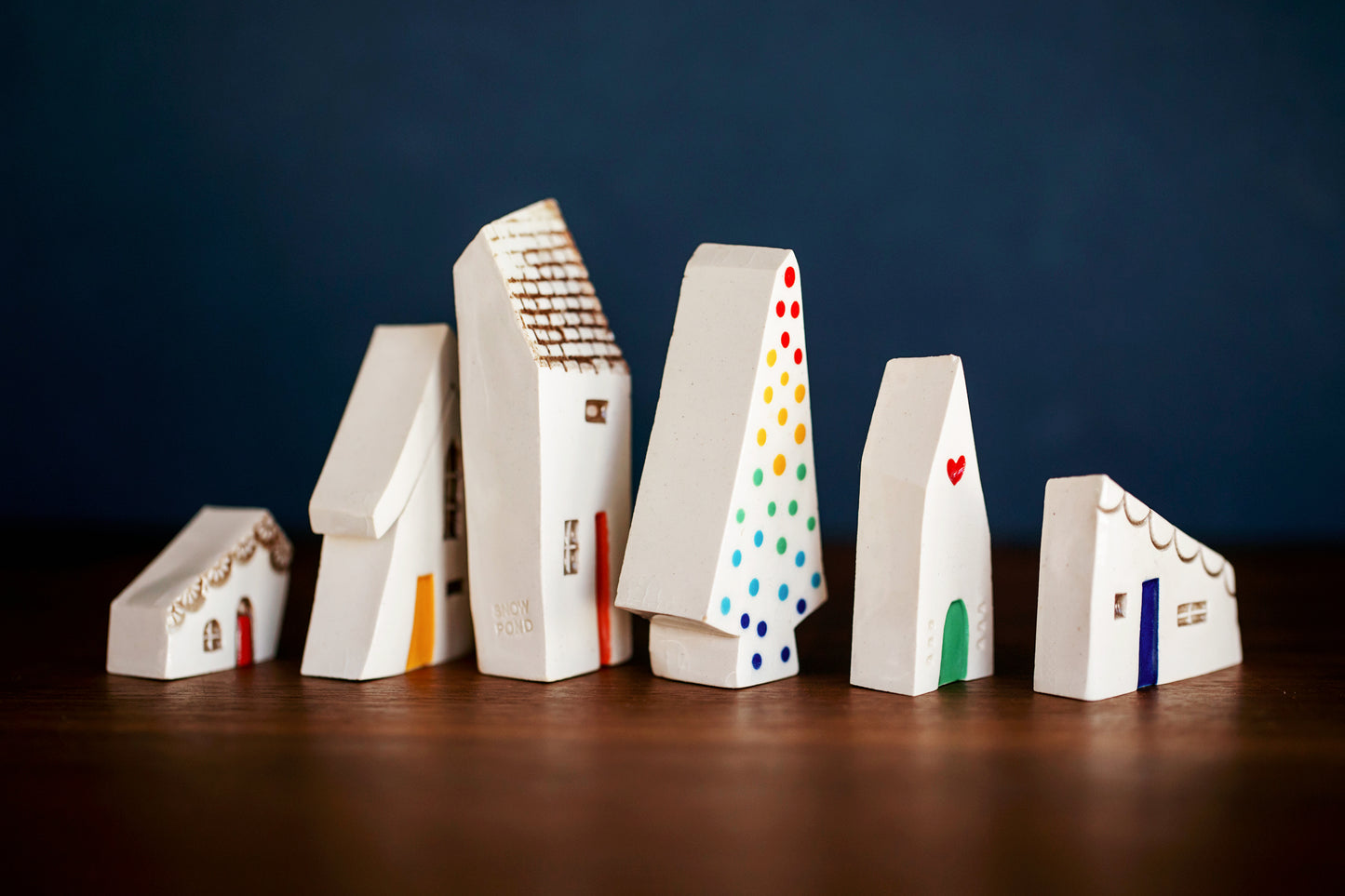 Rainbow Holiday Village of Small Clay Houses and Tree