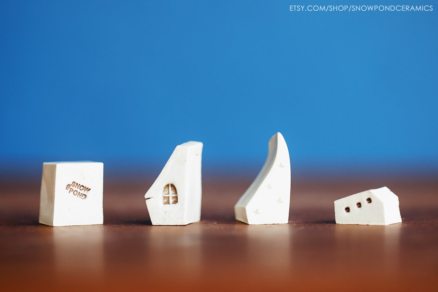 Little Ceramic Rainbow House Village - Modern Village - Colorful Get Well Gift with Secret Cat in Window - Petsitter Gift