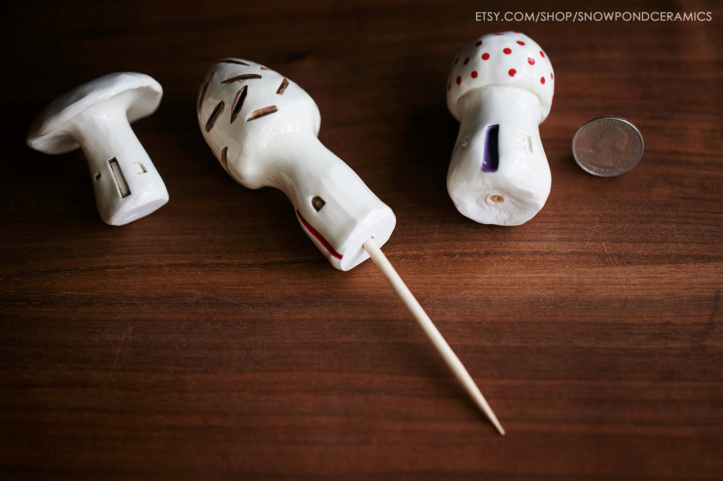 White Ceramic Mushroom Houses - Fairy Garden Fungi Decor