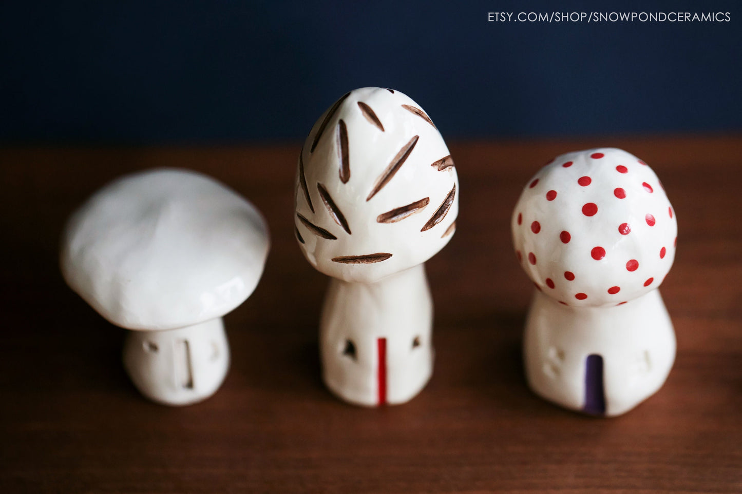 White Ceramic Mushroom Houses - Fairy Garden Fungi Decor