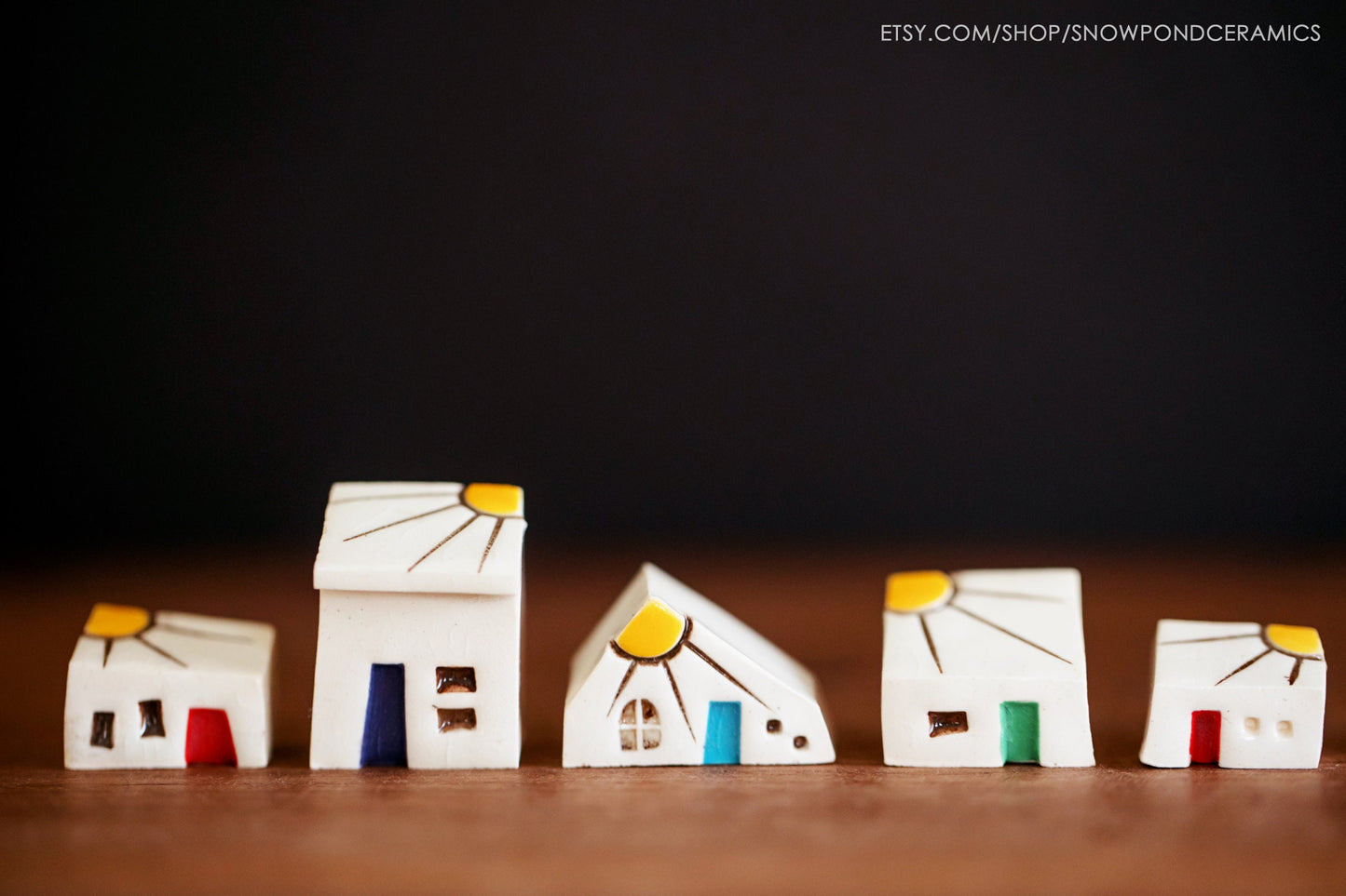 White Ceramic Sunshine Houses - Get Well Gift / Tiny Present