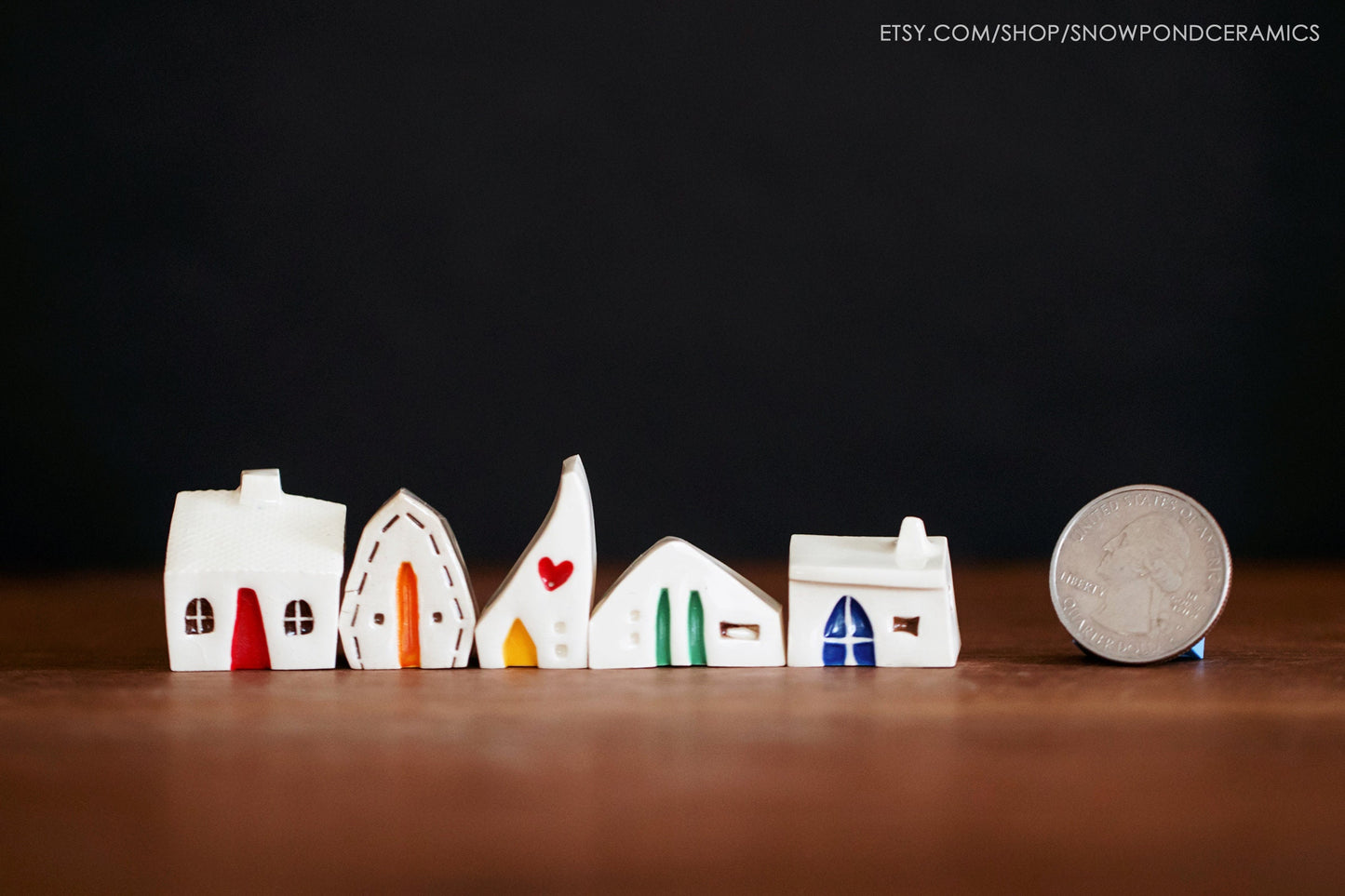 White Ceramic Sunshine Houses - Get Well Gift / Tiny Present