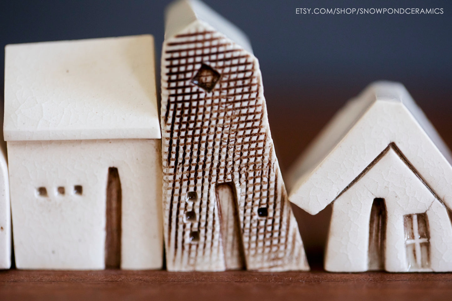 Whimsical Miniature Ceramic Houses with Bee - Waldorf Teacher Gift - Montessori Toy