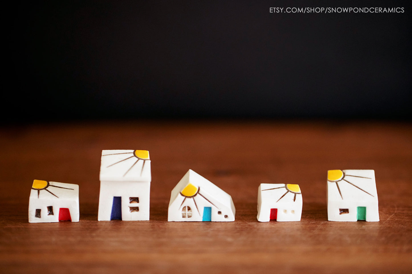 White Ceramic Sunshine Houses - Get Well Gift / Tiny Present