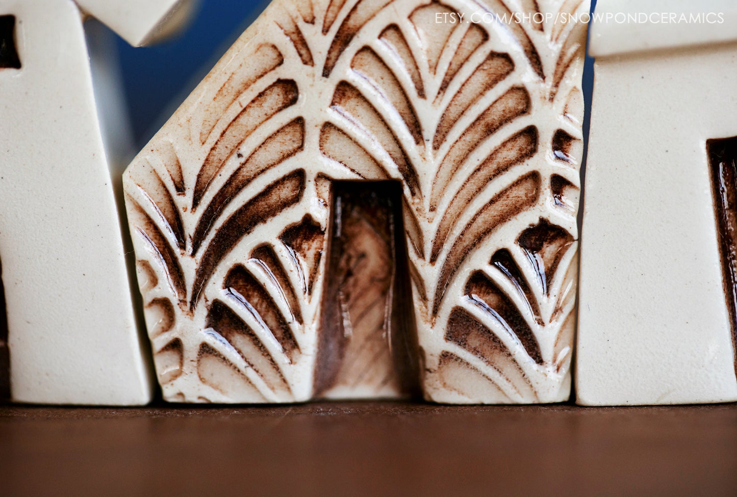 Ceramic Old World Miniature Village of Houses - Hygge Style, Ski Cabin - Unique Handmade Birthday Gift Idea