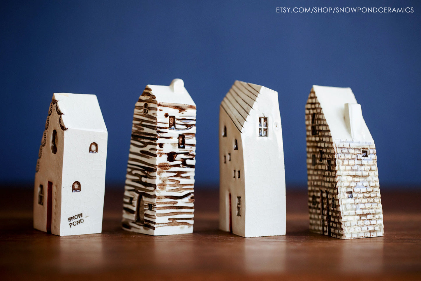 Tall 4 inch Old World Style Ceramic Houses Prague / Amsterdam - host gift