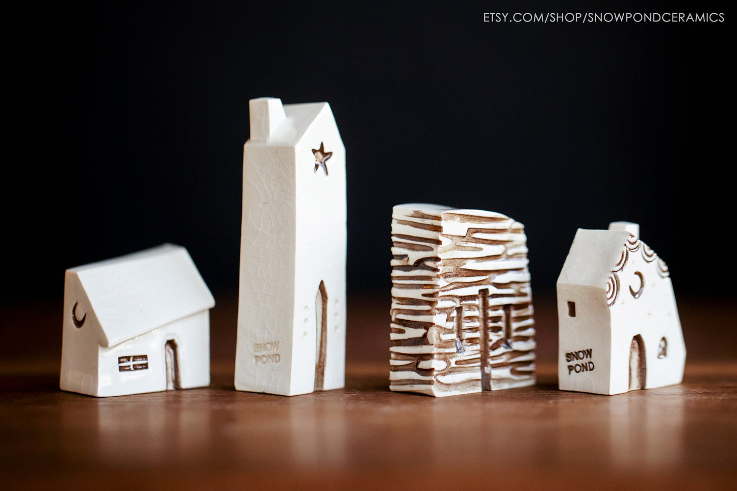 Tiny Clay Houses with Cat - Houseguest gift idea - Kamala Cat Ladies Vote Gift