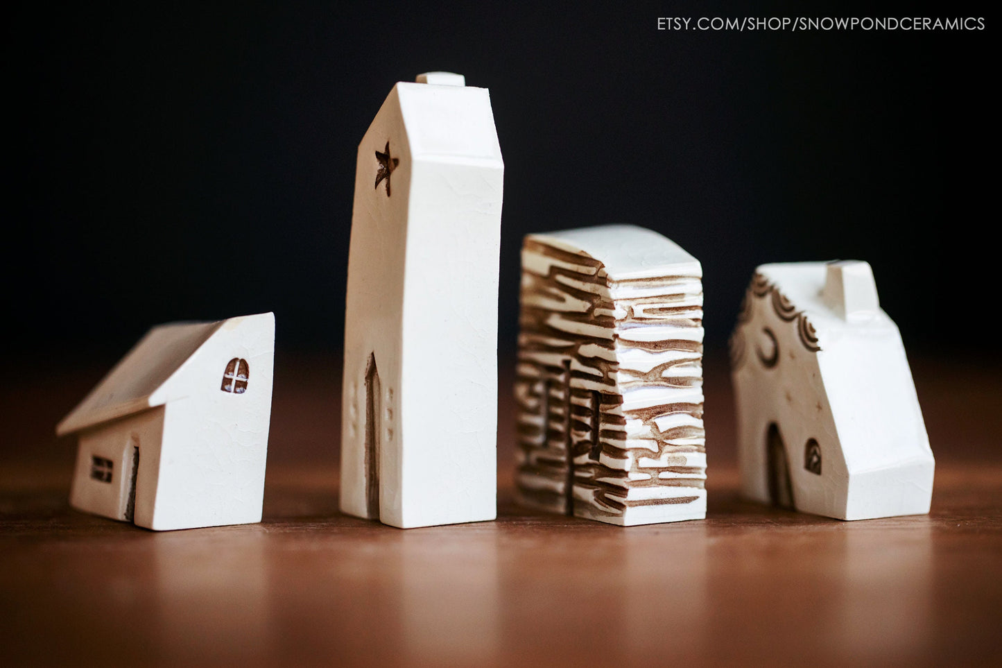 Tiny Clay Houses with Cat - Houseguest gift idea - Kamala Cat Ladies Vote Gift