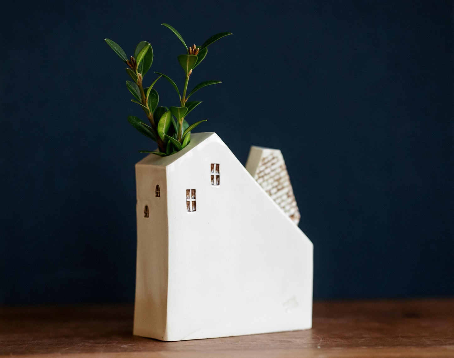 Ceramic Sunshine Bud Vase House with Dragonflies