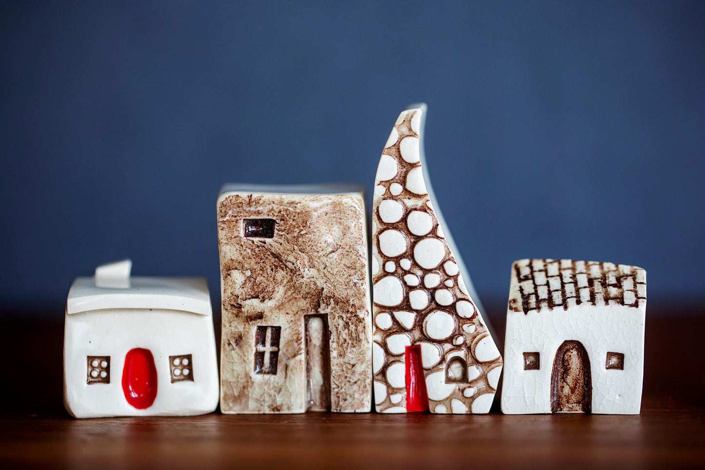 Tiny Art - Miniature Ceramic Village of Houses - Prague Style