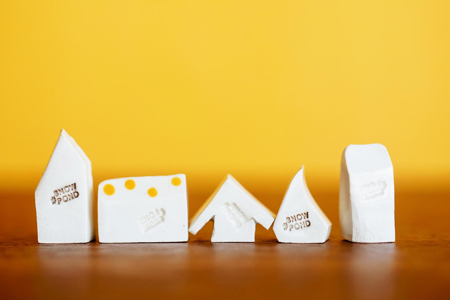 Teeny Tiny Ceramic Village with Rainbow Doors and Polka Dots - No Reason Gift