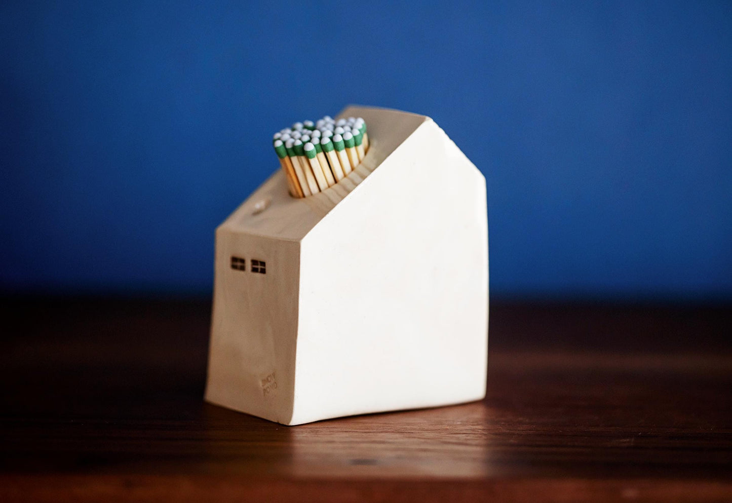 White Ceramic House Match Striker for Meditation Altar - Unique MCM Rainbow Butterfly Gift