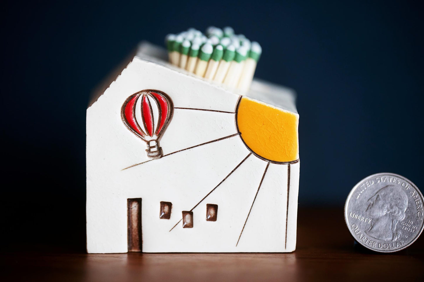 Hot Air Balloon Ceramic Match Striker with Sunshine