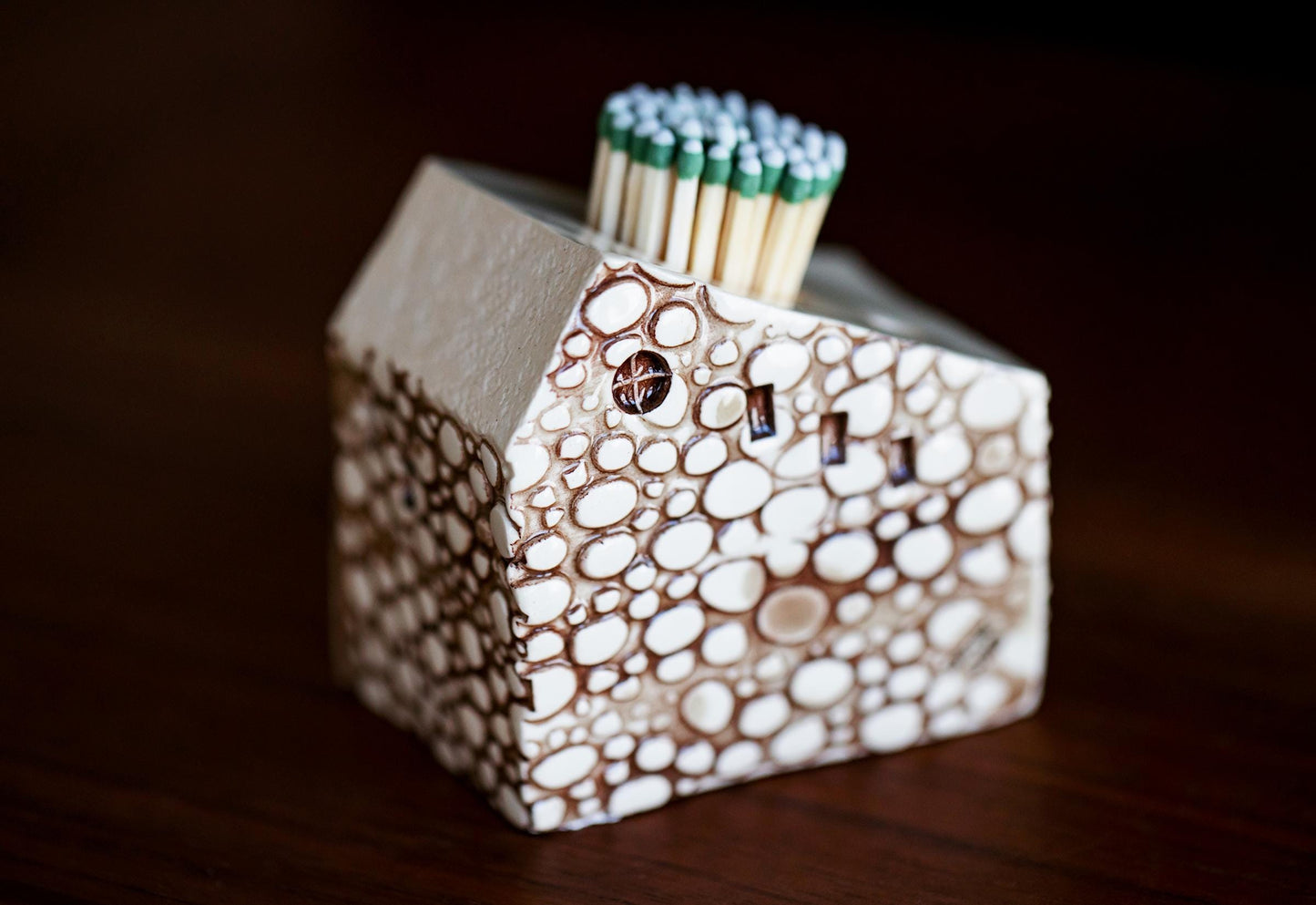 Cobblestone Bungalow Ceramic Match Striker - Mantle Decor / Cabin Gift