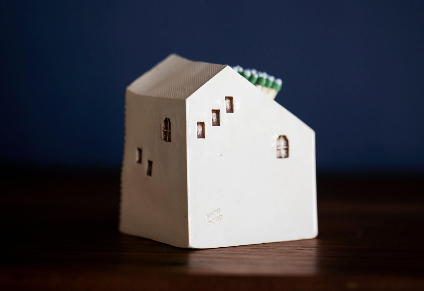 Ceramic Modern Cabin Match Striker with Red Door