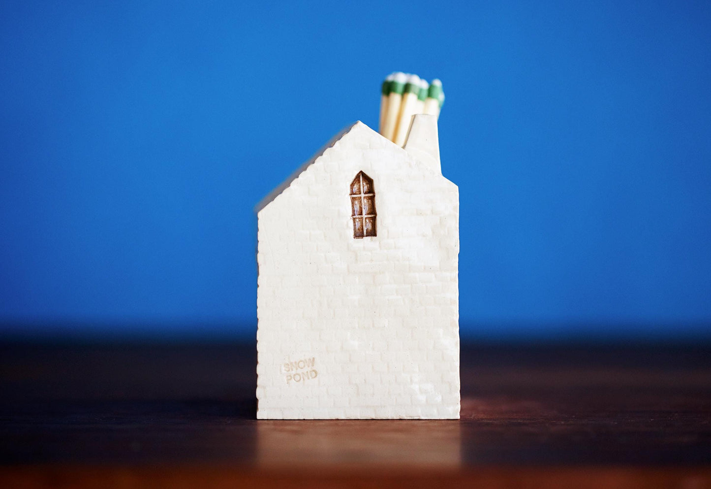 White Ceramic Mini Match Striker with Cloud and Blue Raindrops