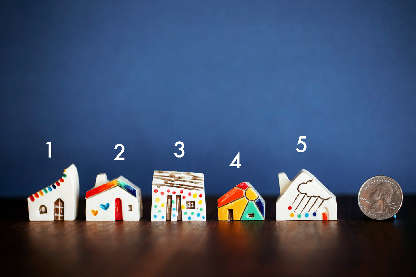 Rainbow Ceramic Houses - Tiny Get Well Gift