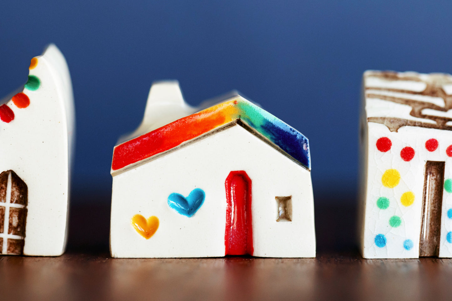 Rainbow Ceramic Houses - Tiny Get Well Gift
