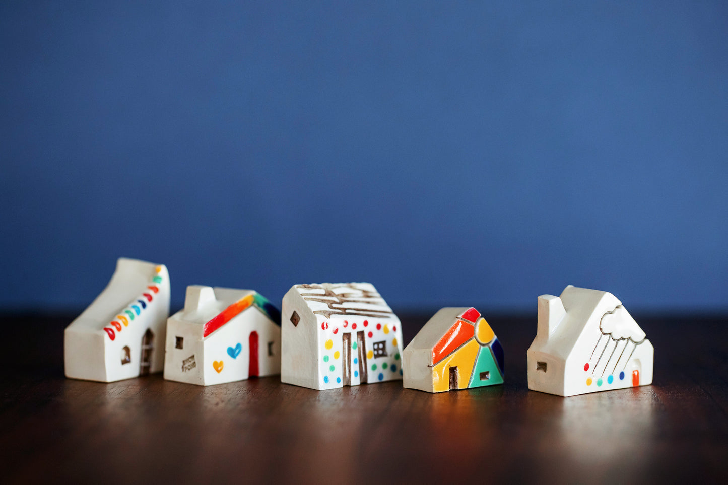 Rainbow Ceramic Houses - Tiny Get Well Gift