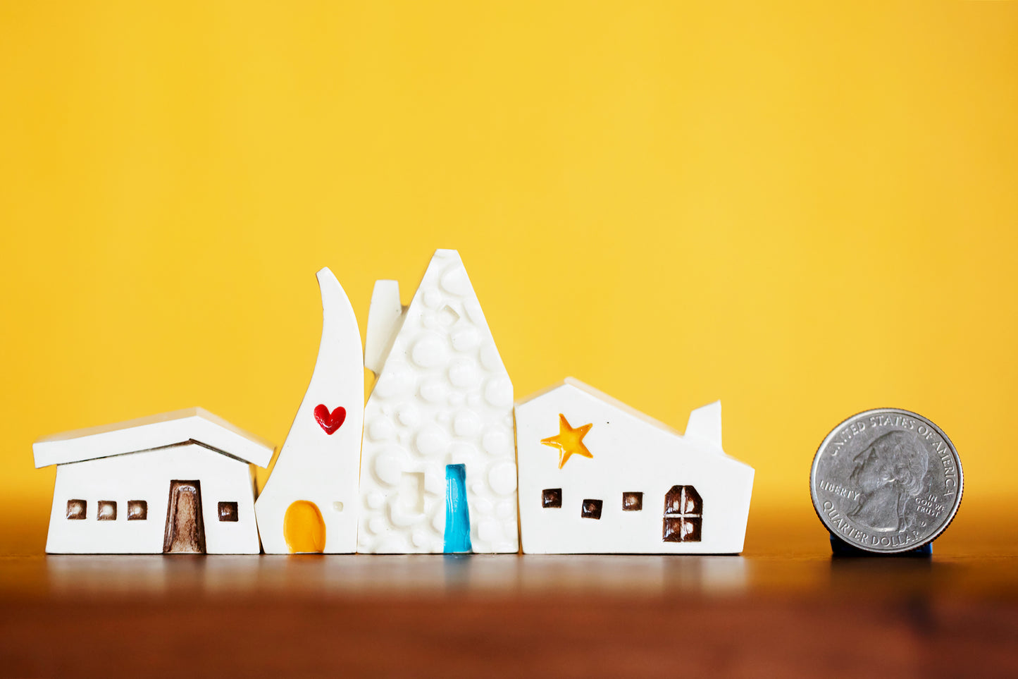 Heart and Star Tiny Ceramic Village
