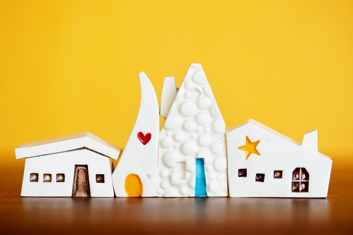 Heart and Star Tiny Ceramic Village