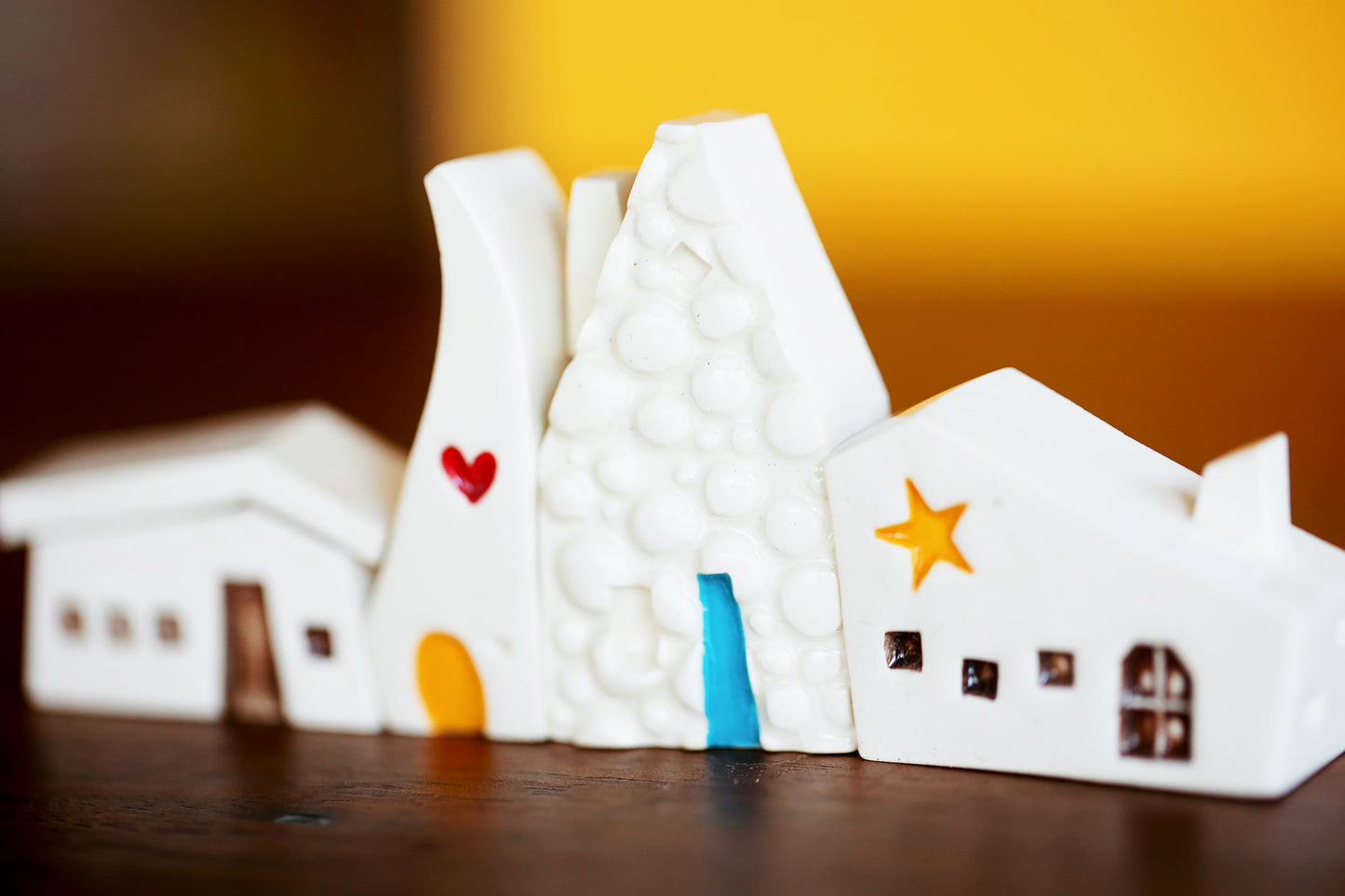 Heart and Star Tiny Ceramic Village