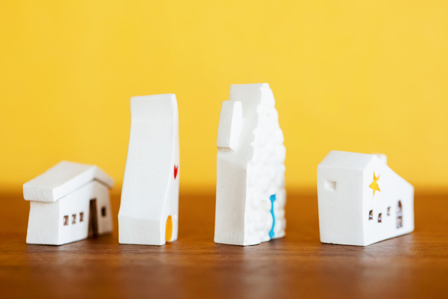 Heart and Star Tiny Ceramic Village