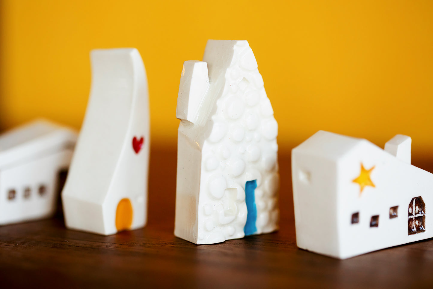 Heart and Star Tiny Ceramic Village