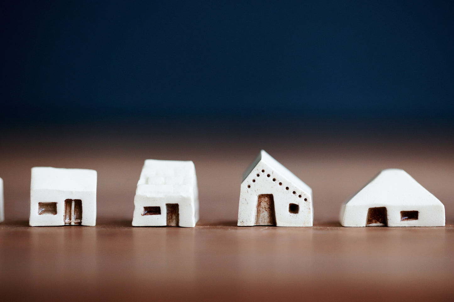 Teeny Tiny White Ceramic Houses