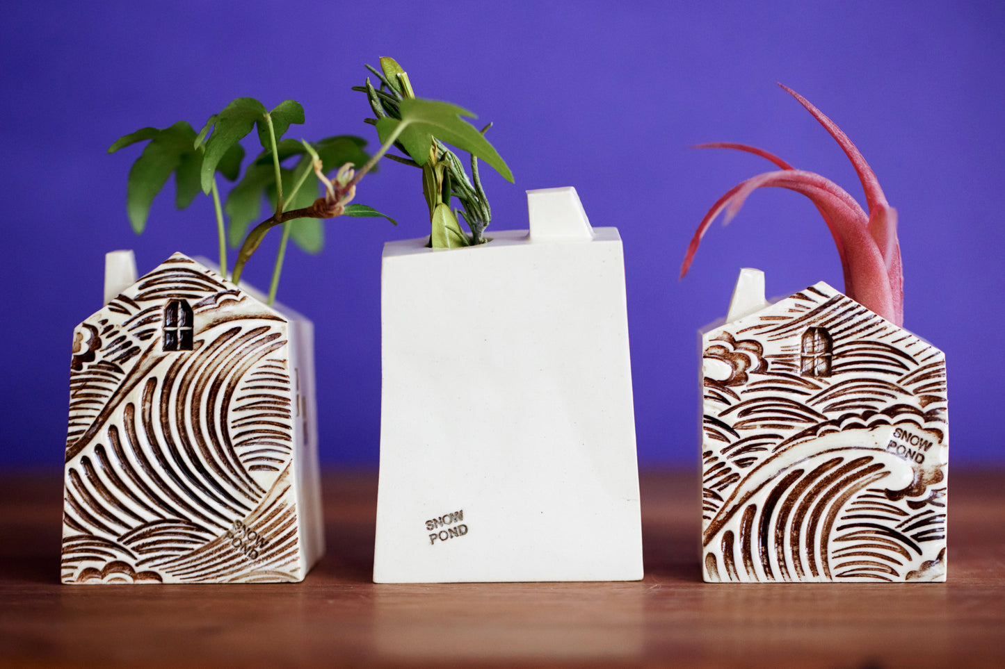 Rainbow Raindrop Cloud House Bud Vases