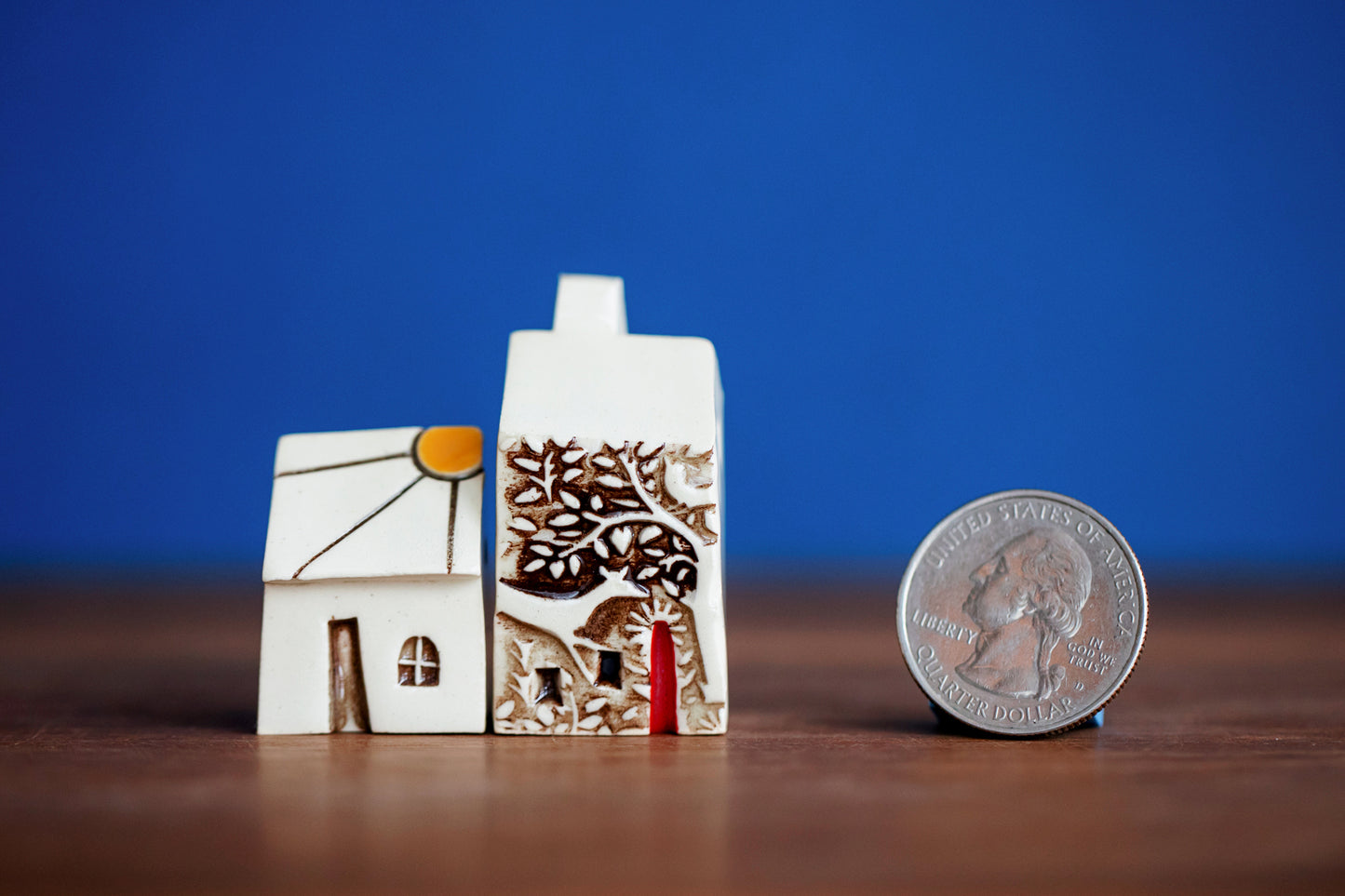 Whimsical Sunshine and Deer Village with Two Cottages