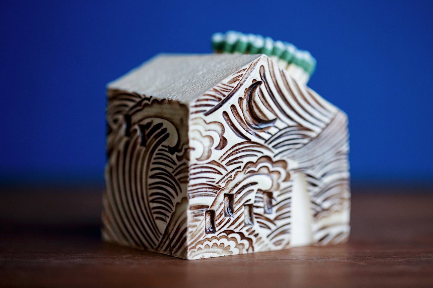 Waves and Moon Mini Ceramic Match Striker House