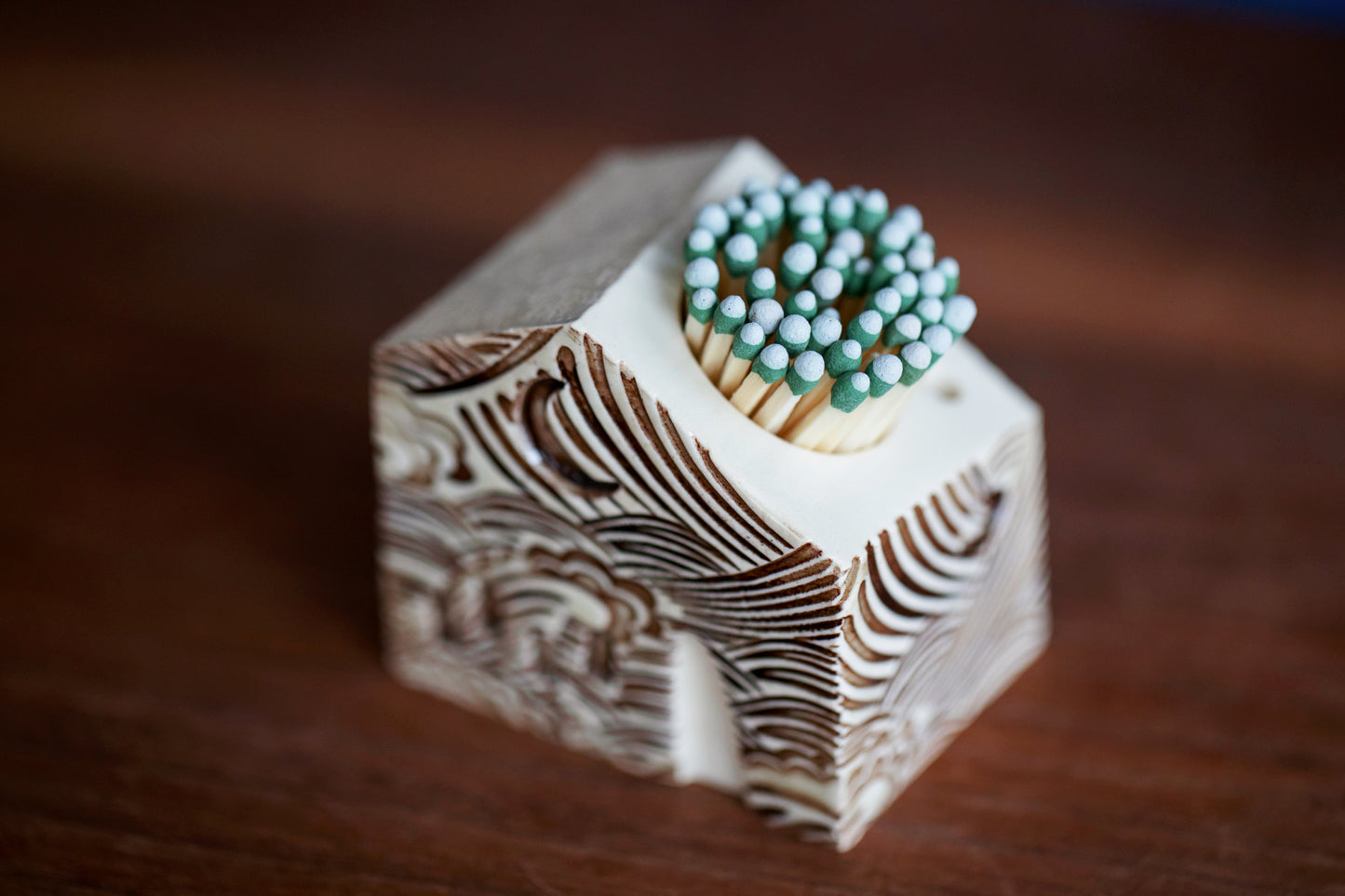 Waves and Moon Mini Ceramic Match Striker House