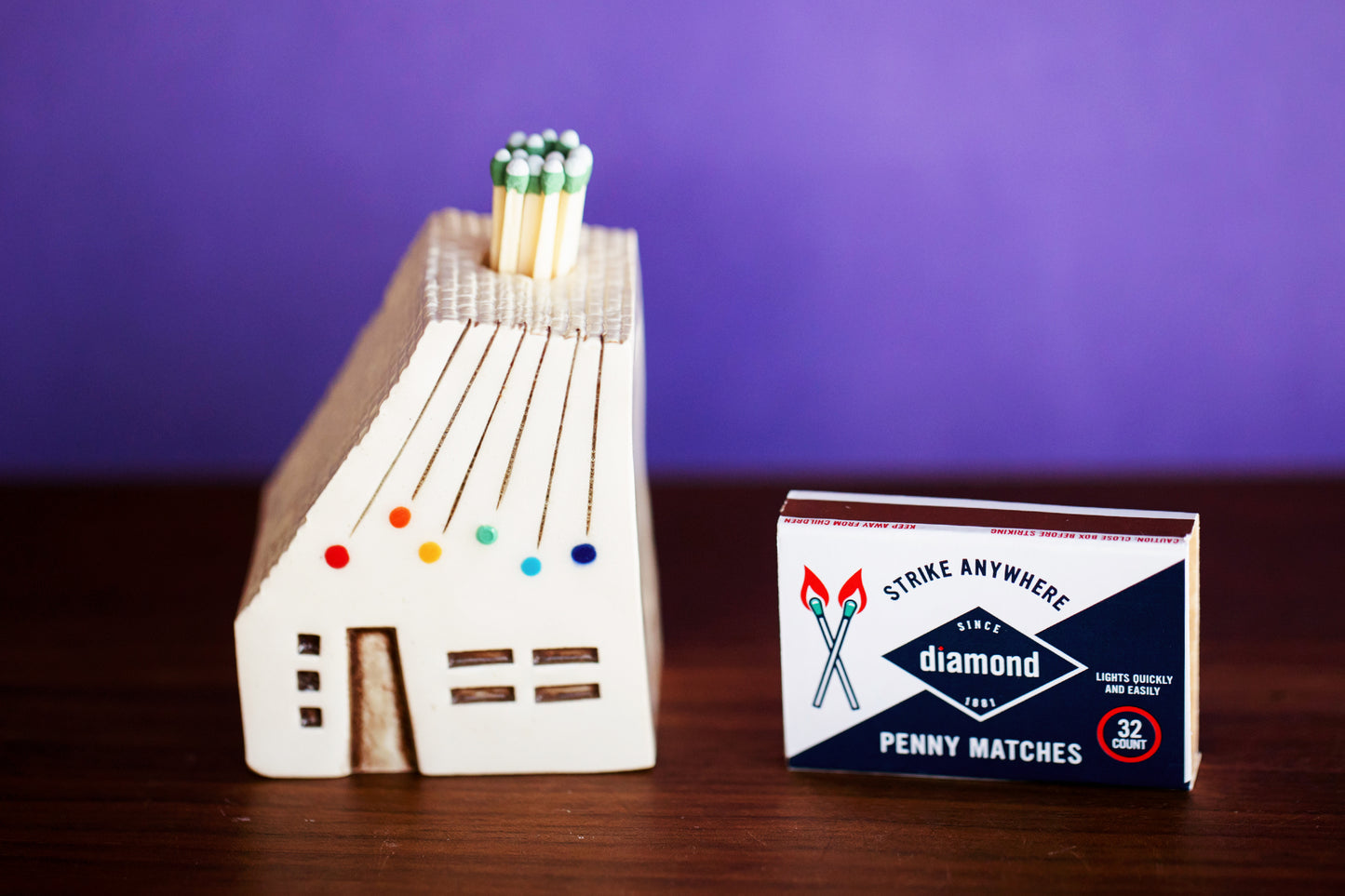 MCM Ceramic House Match Striker with Rainbow