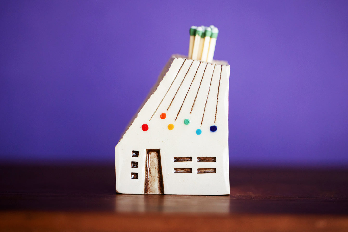 MCM Ceramic House Match Striker with Rainbow