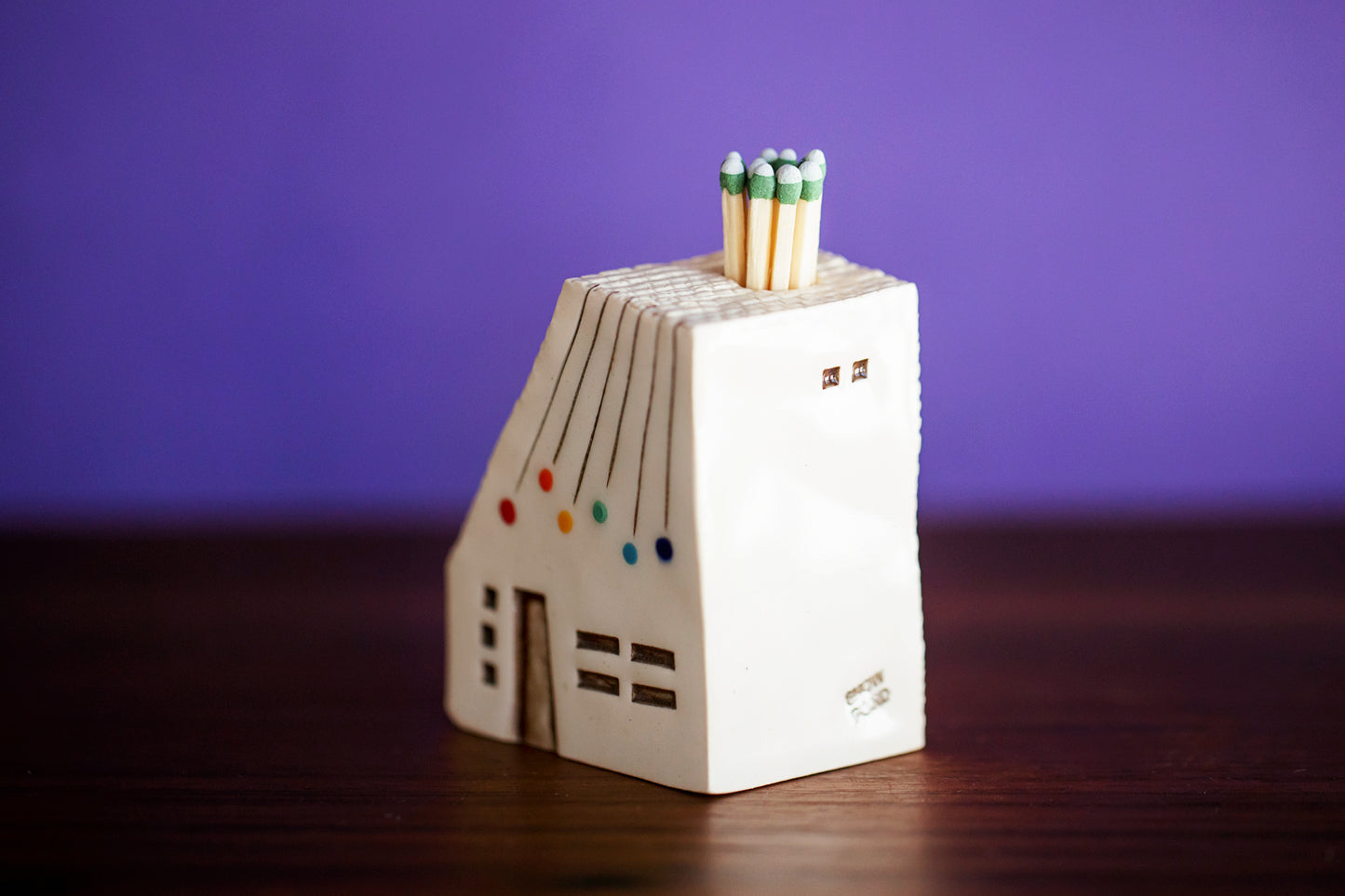 MCM Ceramic House Match Striker with Rainbow