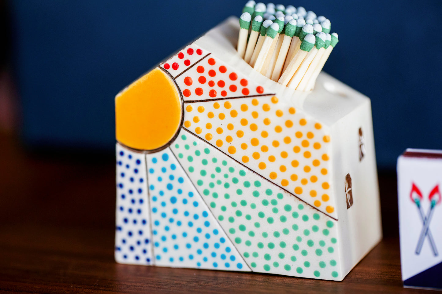Rainbow Dot Sunshine Ceramic Match Striker Cottage