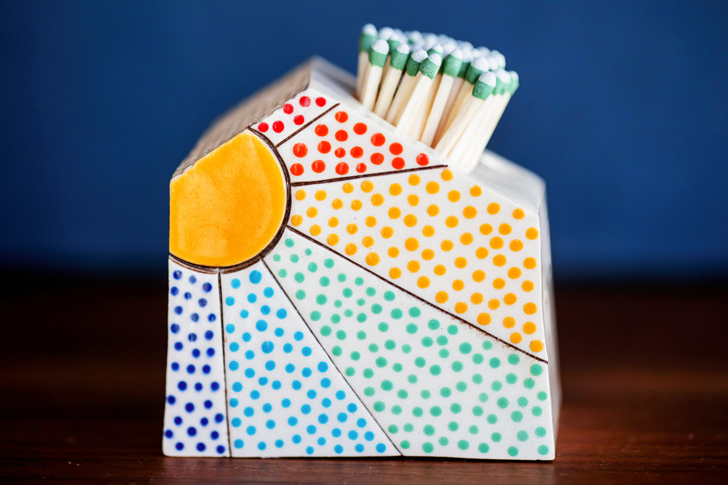 Rainbow Dot Sunshine Ceramic Match Striker Cottage