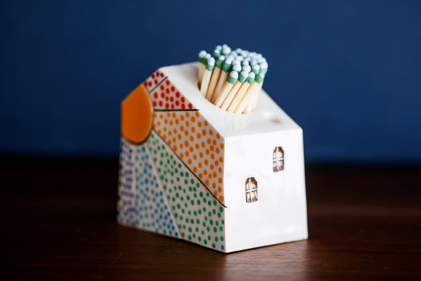 Rainbow Dot Sunshine Ceramic Match Striker Cottage