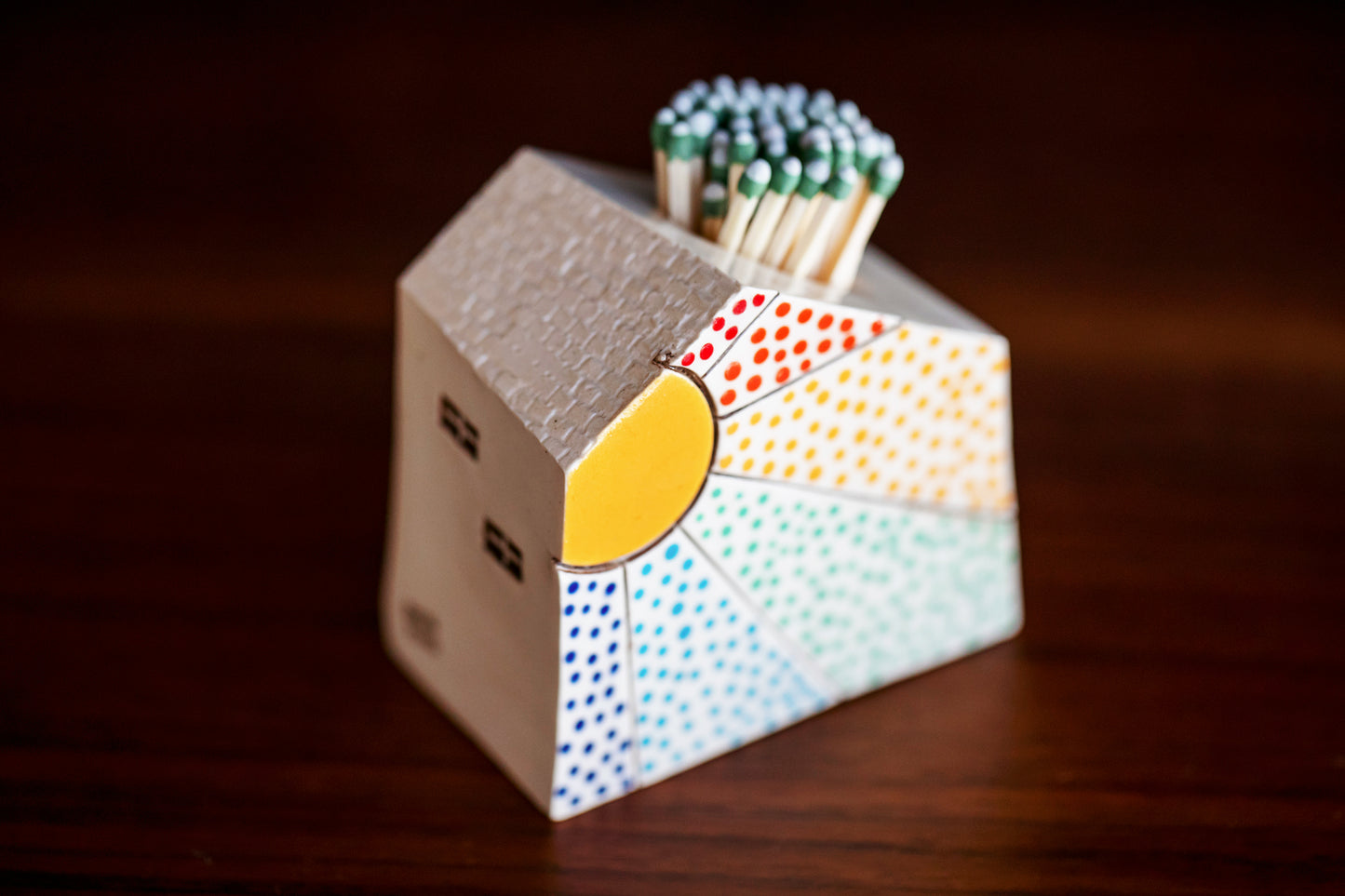 Rainbow Dot Sunshine Ceramic Match Striker Cottage
