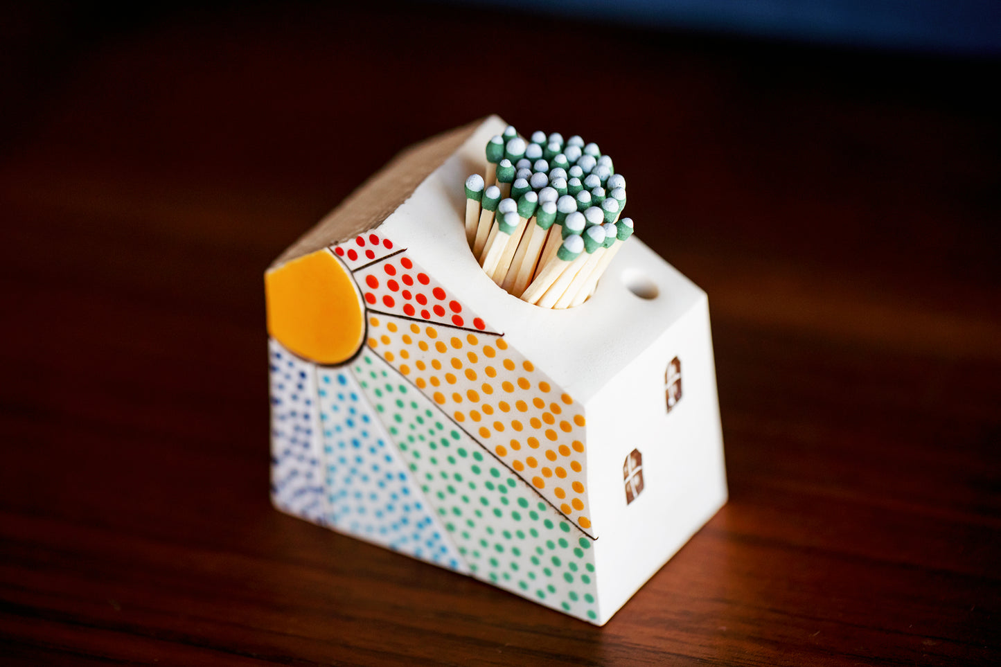 Rainbow Dot Sunshine Ceramic Match Striker Cottage