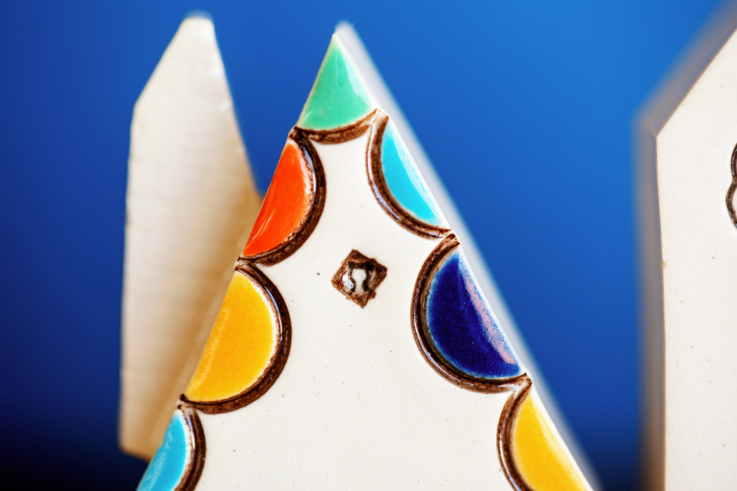 Rainbow Ceramic Houses with Cats in Windows - No Reason Gifts