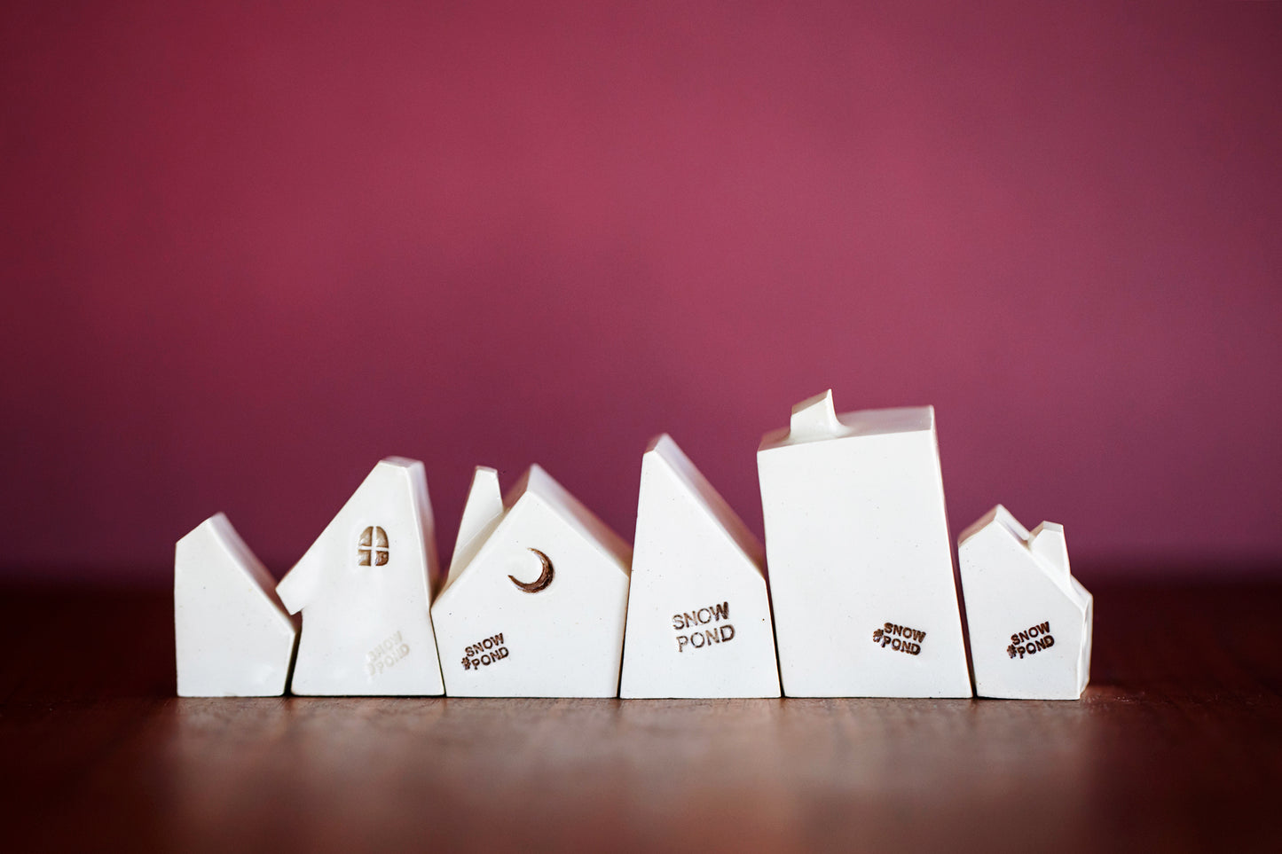 Rainbow Hearts Ceramic Village Miniature Puzzle Set