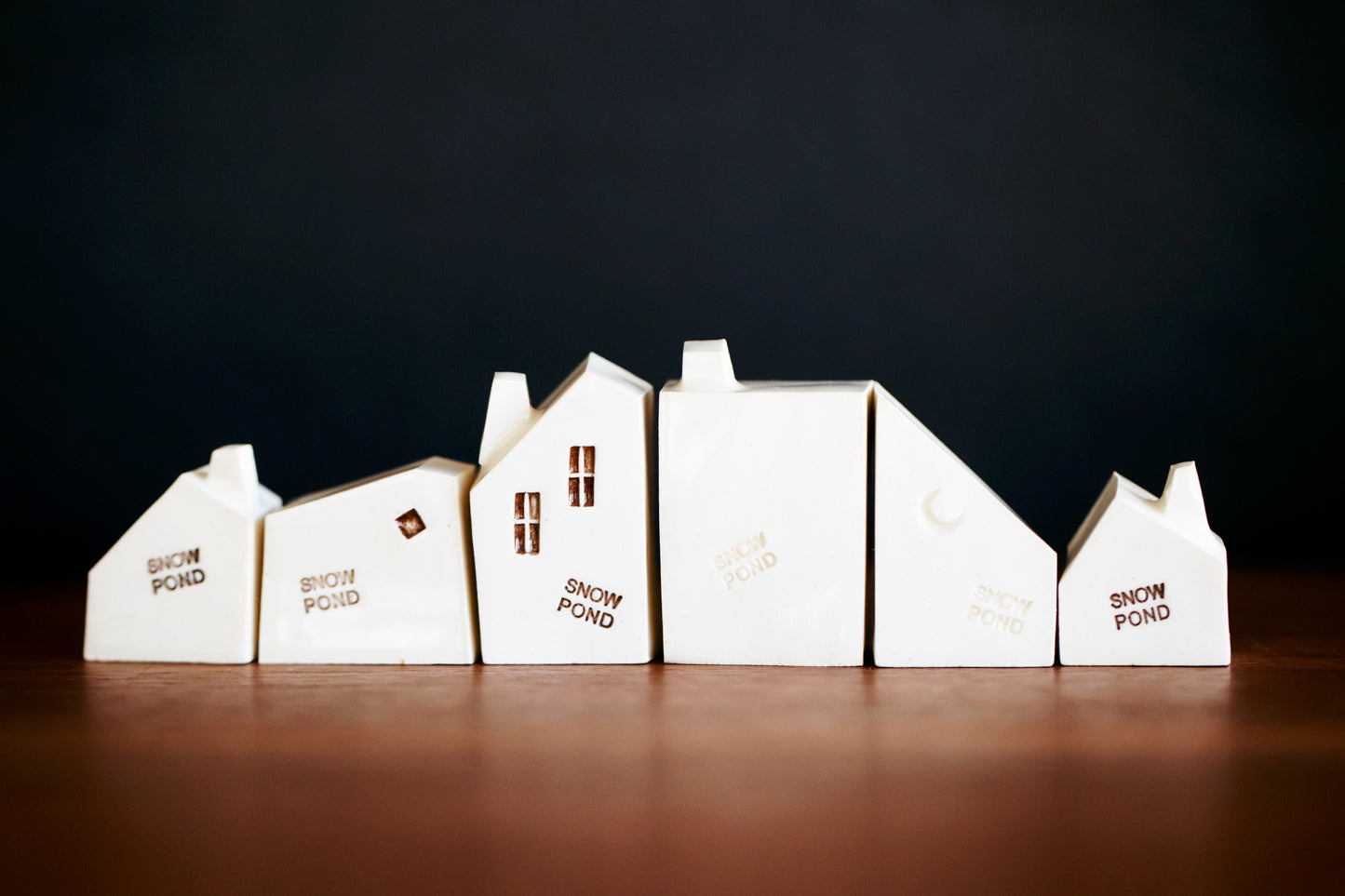 Rainbow Ribbon Ceramic Houses Puzzle Village