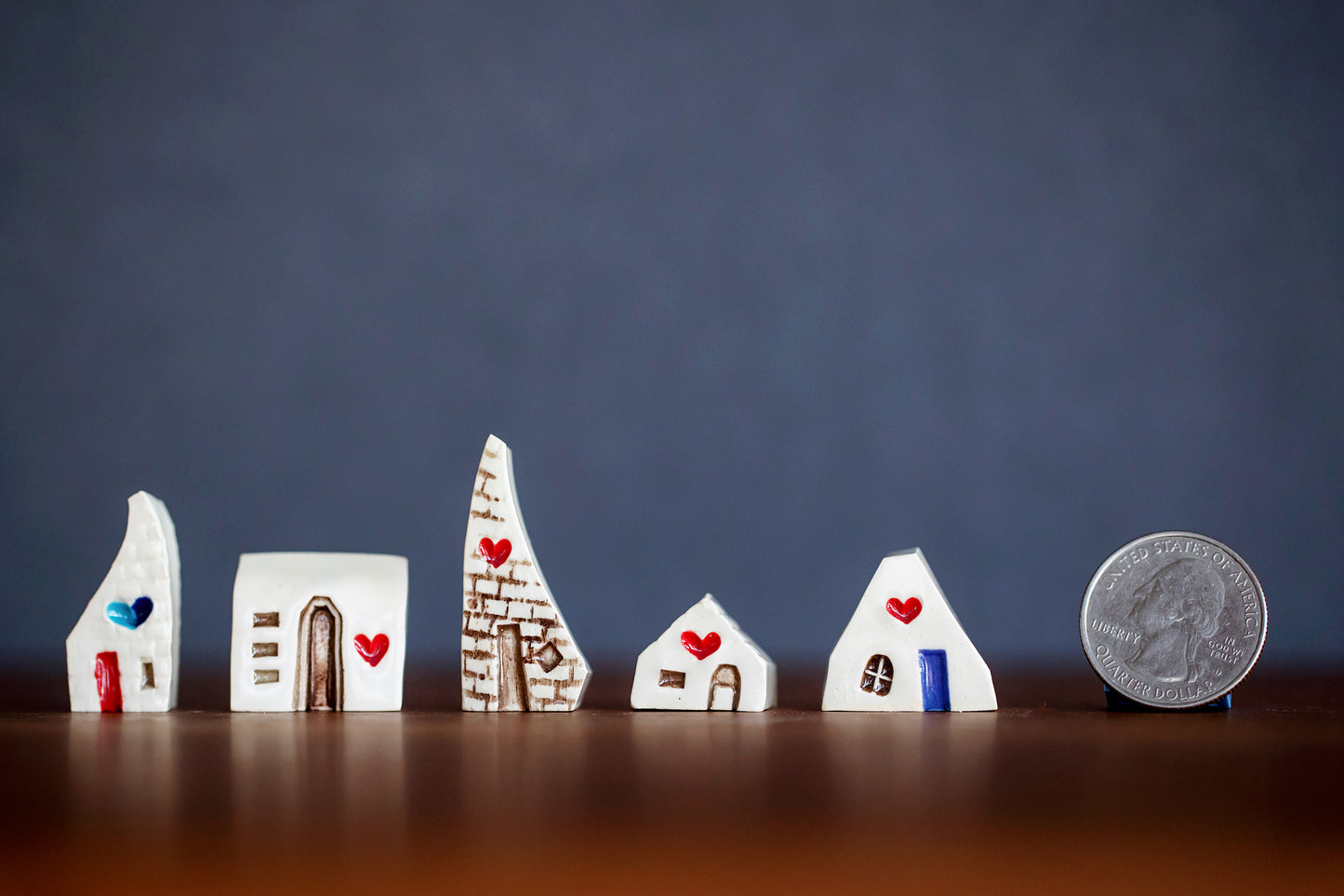 Tiny Ceramic Heart Houses