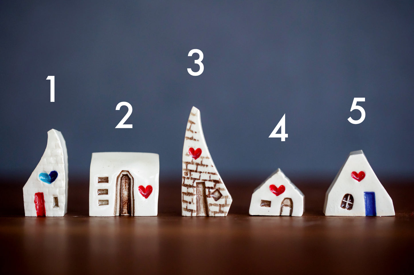 Tiny Ceramic Heart Houses
