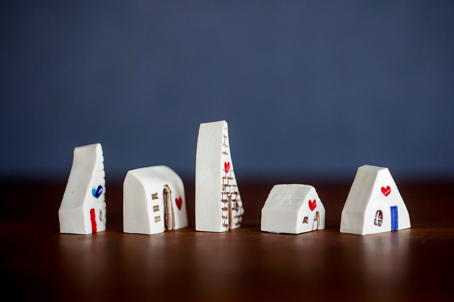 Tiny Ceramic Heart Houses