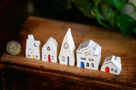 Colorful Halloween Ceramic Tiny Village