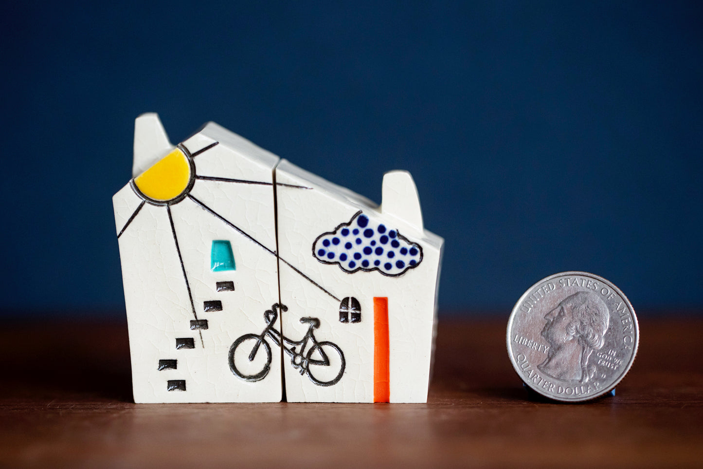 Bestie Ceramic House Set with Bicycle and Sunshine